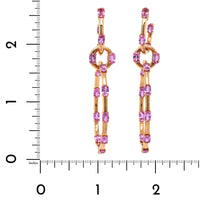 Etho Maria 18K Rose Gold Oval Pink Sapphire Station Hoop Earrings