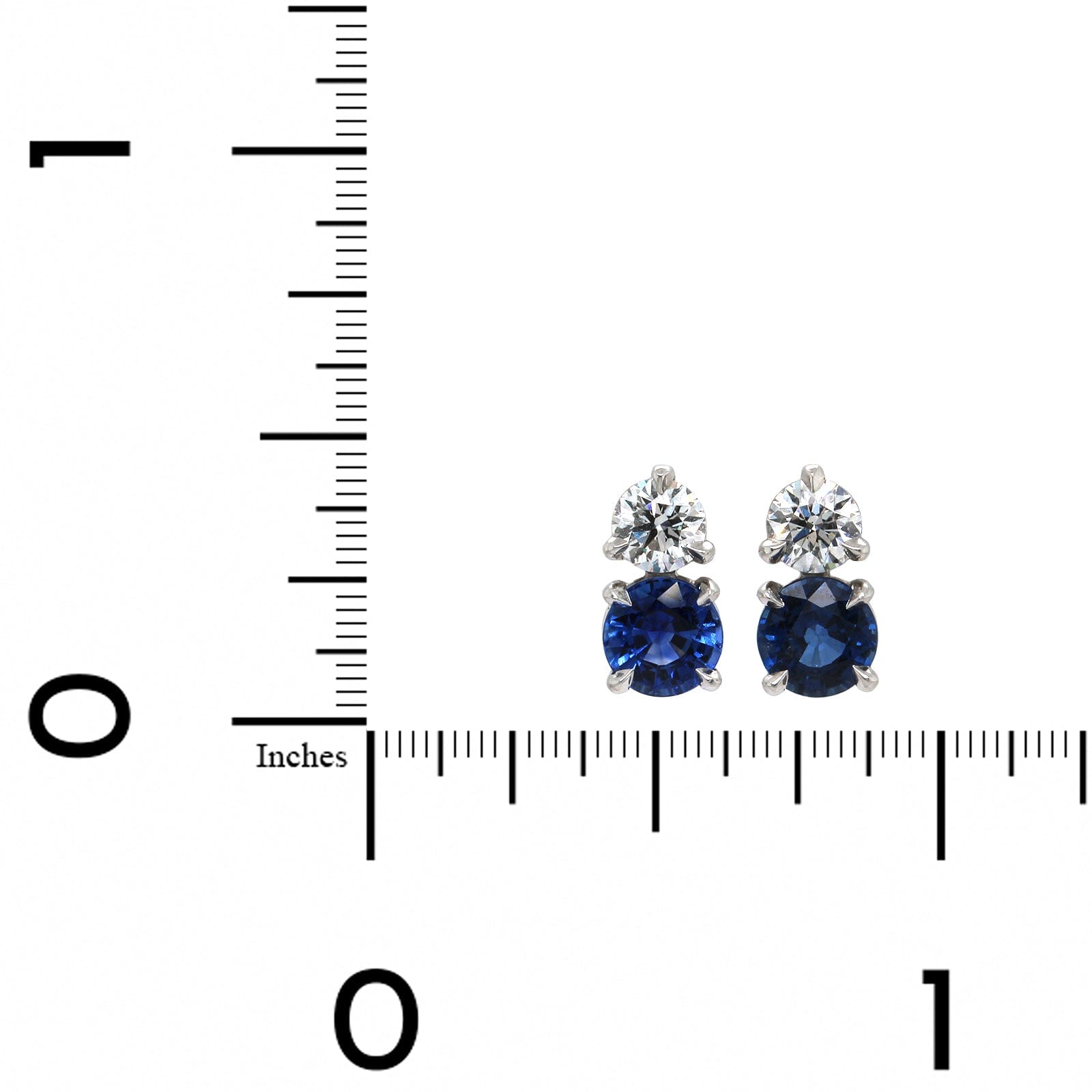 Platinum Sapphire and Diamond Stud Earrings, Long's Jewelers