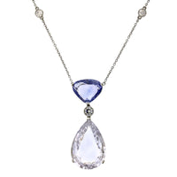 Platinum White and Purple Sapphire Diamond Pendant