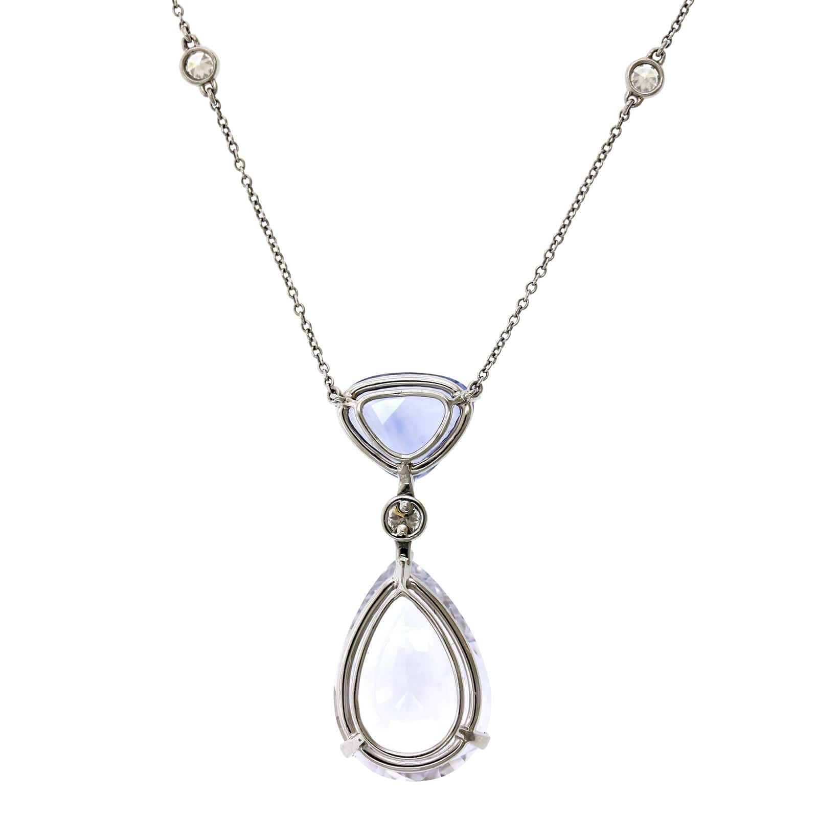 Platinum White and Purple Sapphire Diamond Pendant