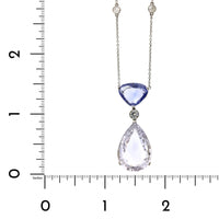 Platinum White and Purple Sapphire Diamond Pendant