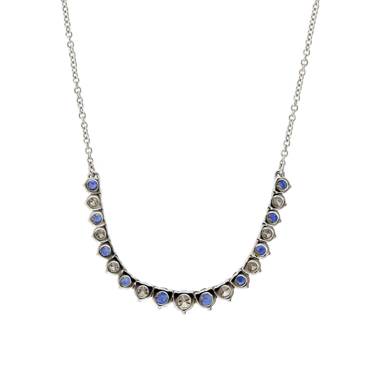 18K Graduated Diamond and Sapphire Flexible Necklace
