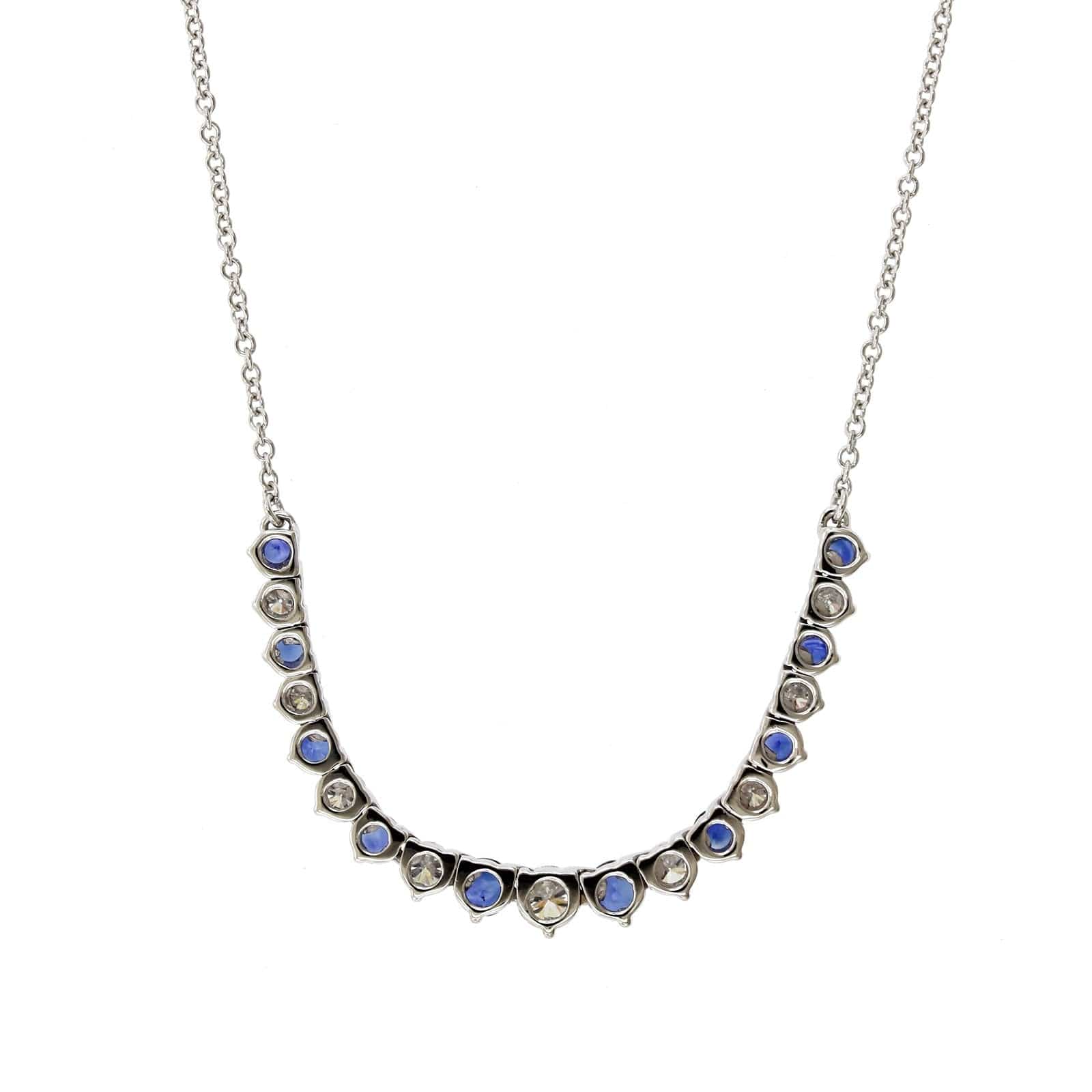 18K Graduated Diamond and Sapphire Flexible Necklace