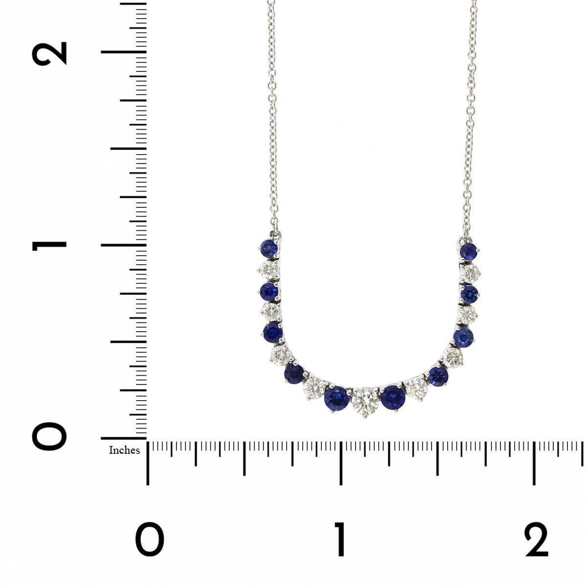 18K Graduated Diamond and Sapphire Flexible Necklace