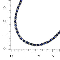 18K white Gold Sapphire Diamond Necklace, 18k white gold, Long's Jewelers