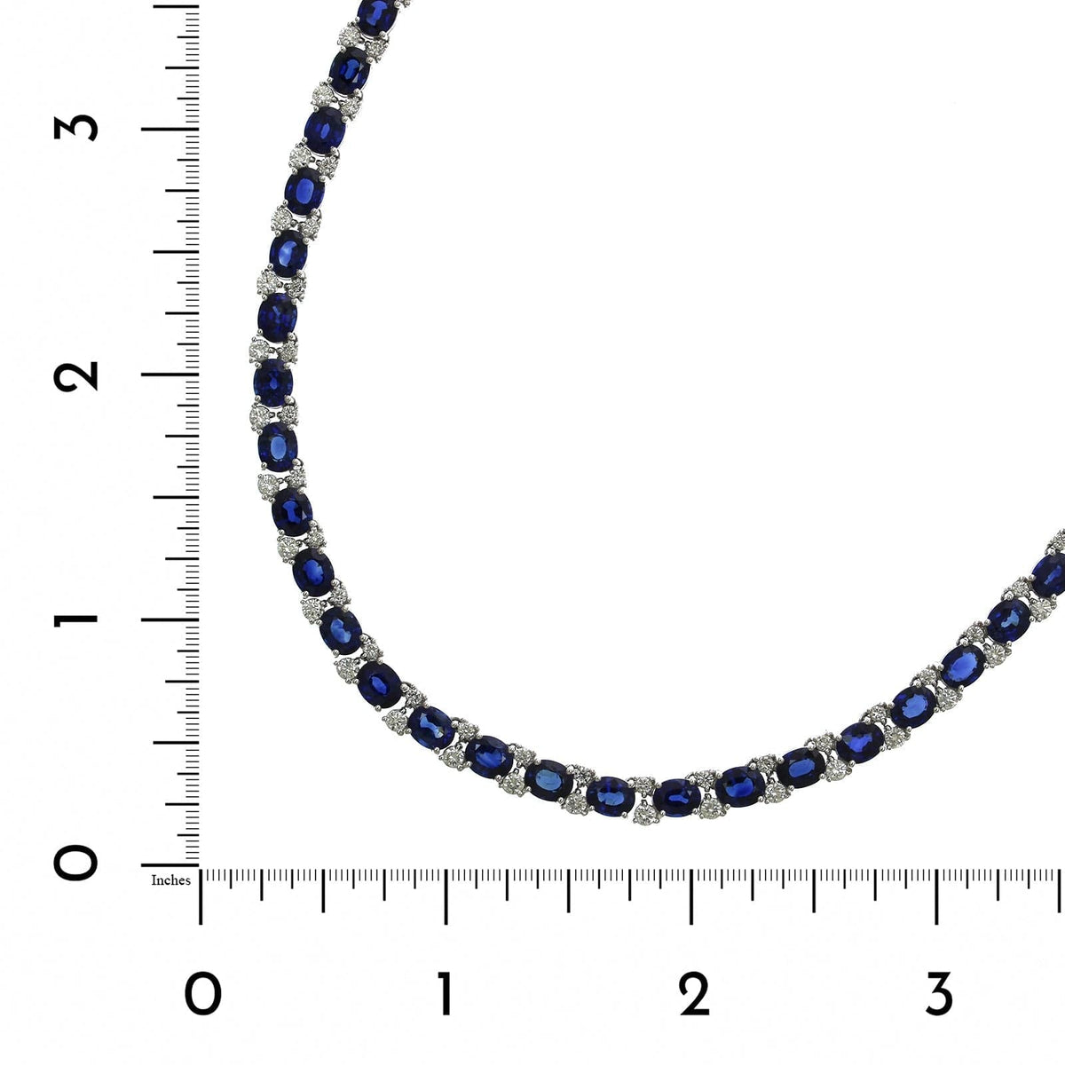 18K white Gold Sapphire Diamond Necklace, 18k white gold, Long's Jewelers