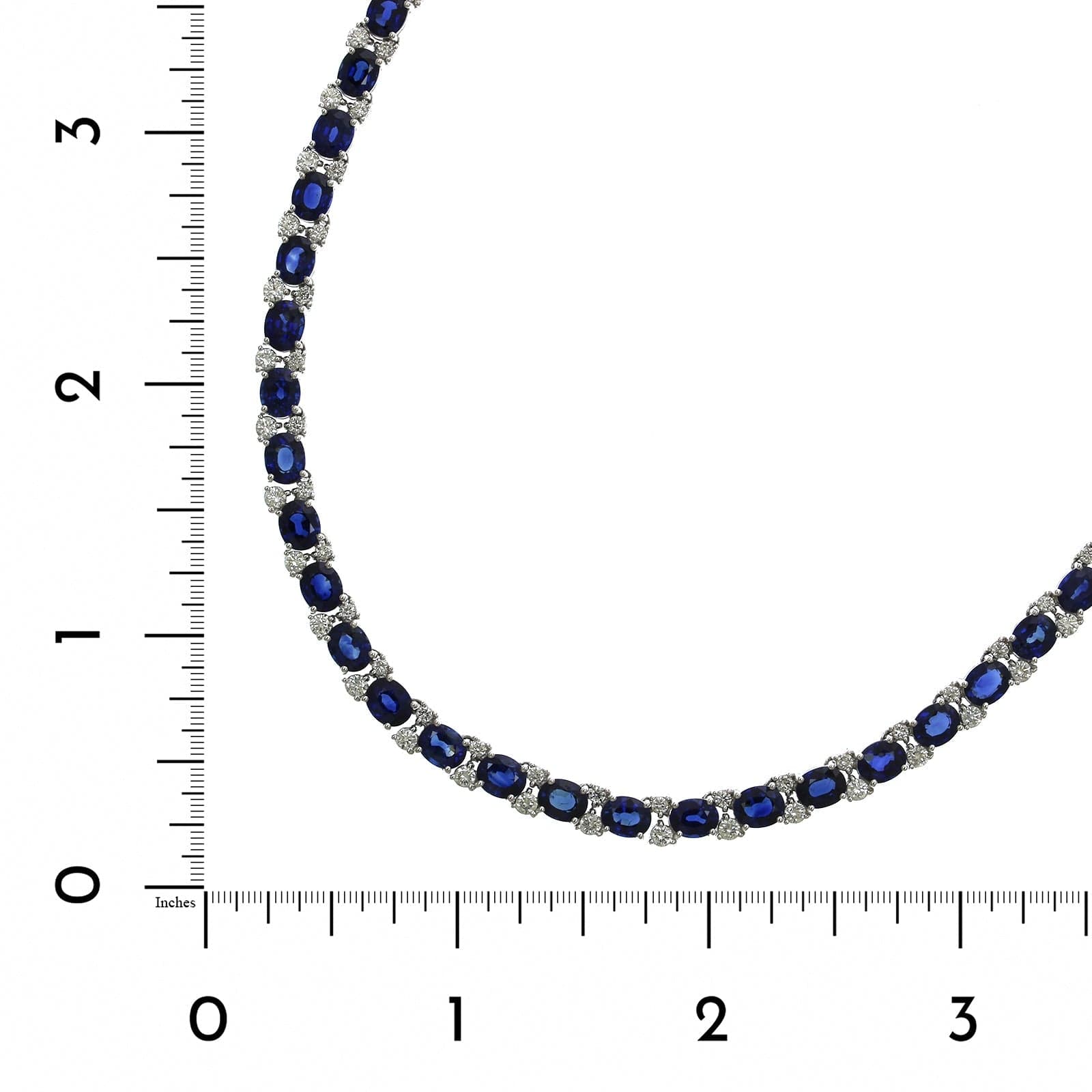 18K white Gold Sapphire Diamond Necklace, 18k white gold, Long's Jewelers