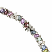 Oscar Heyman Platinum Multi Sapphire Diamond Necklace