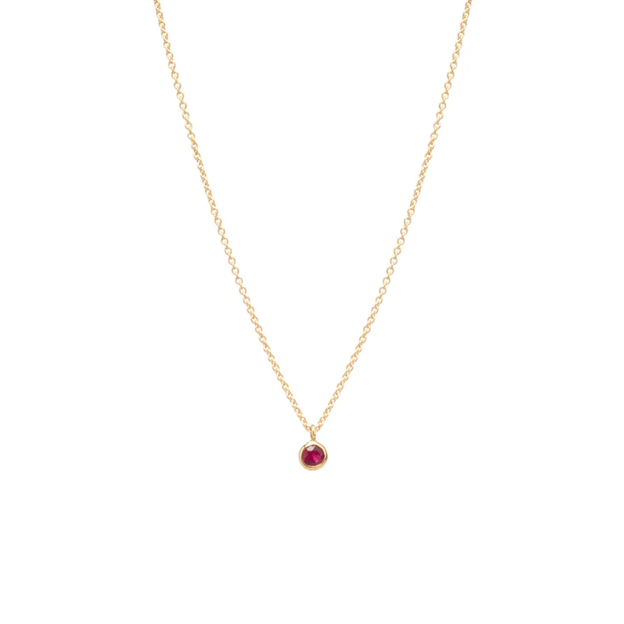 14K Yellow Gold Bezel Set Ruby Sapphire Pendant, 14k yellow gold, Long's Jewelers