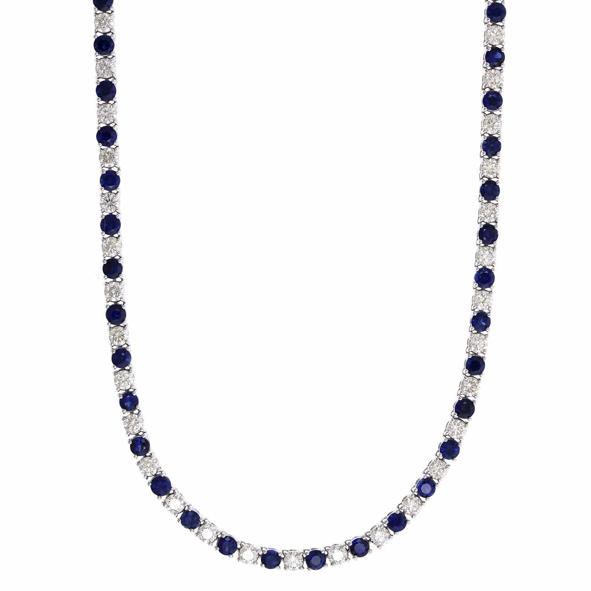 18K White Gold Sapphire and Diamond Necklace, Longs Jewelers