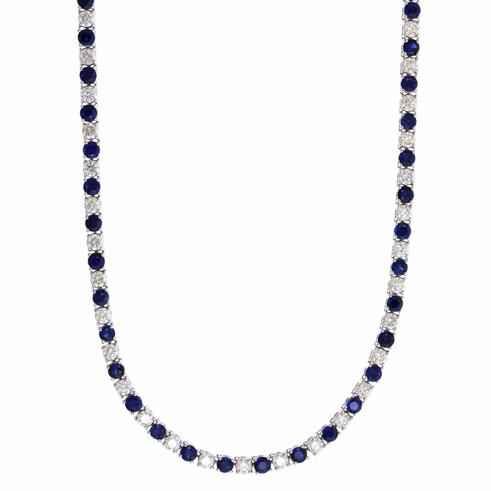 18K White Gold Sapphire and Diamond Necklace, Longs Jewelers