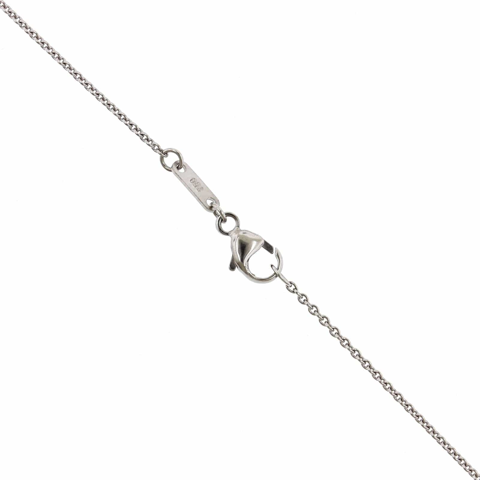18K White Gold Pear Sapphire and Diamond Halo Pendant