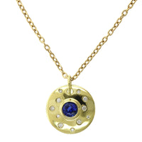 18K Yellow Gold Bezel Set Sapphire Disc Pendant, 18k yellow gold, Long's Jewelers