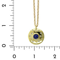 18K Yellow Gold Bezel Set Sapphire Disc Pendant, 18k yellow gold, Long's Jewelers