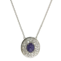 18K White Gold Lavender Sapphire Diamond Pendant, 18k white gold, Long's Jewelers