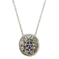 18K White Gold Lavender Sapphire Diamond Pendant, 18k white gold, Long's Jewelers