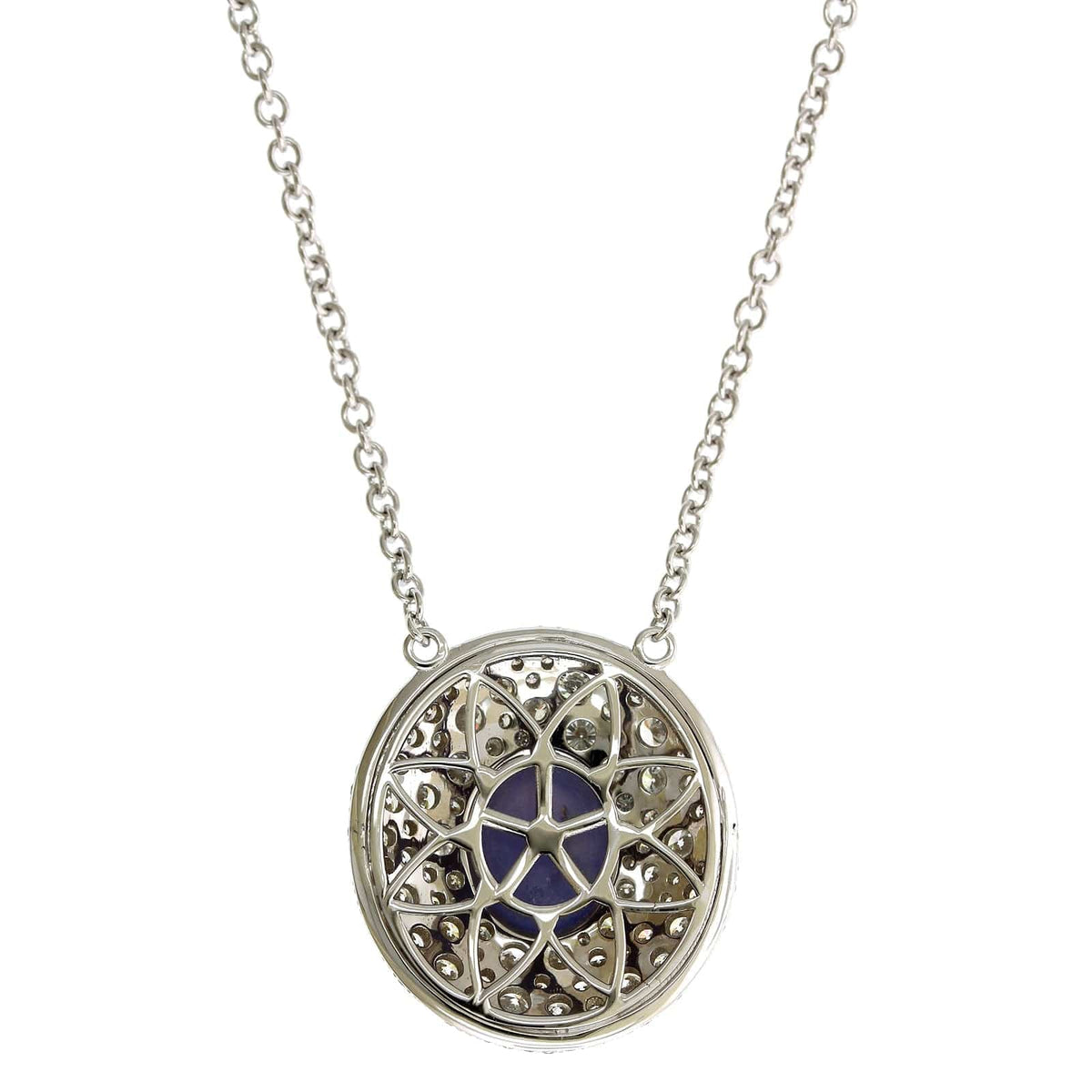 18K White Gold Lavender Sapphire Diamond Pendant, 18k white gold, Long's Jewelers