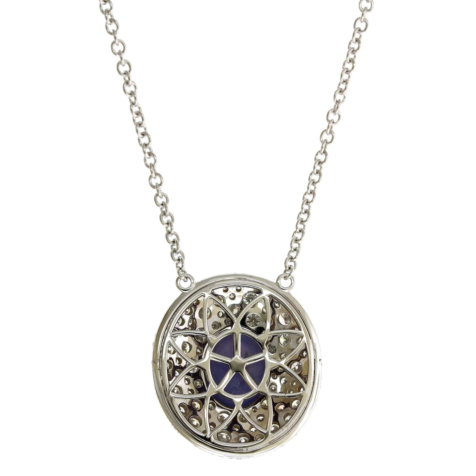 18K White Gold Lavender Sapphire Diamond Pendant, 18k white gold, Long's Jewelers