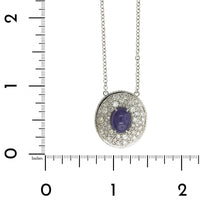 18K White Gold Lavender Sapphire Diamond Pendant, 18k white gold, Long's Jewelers