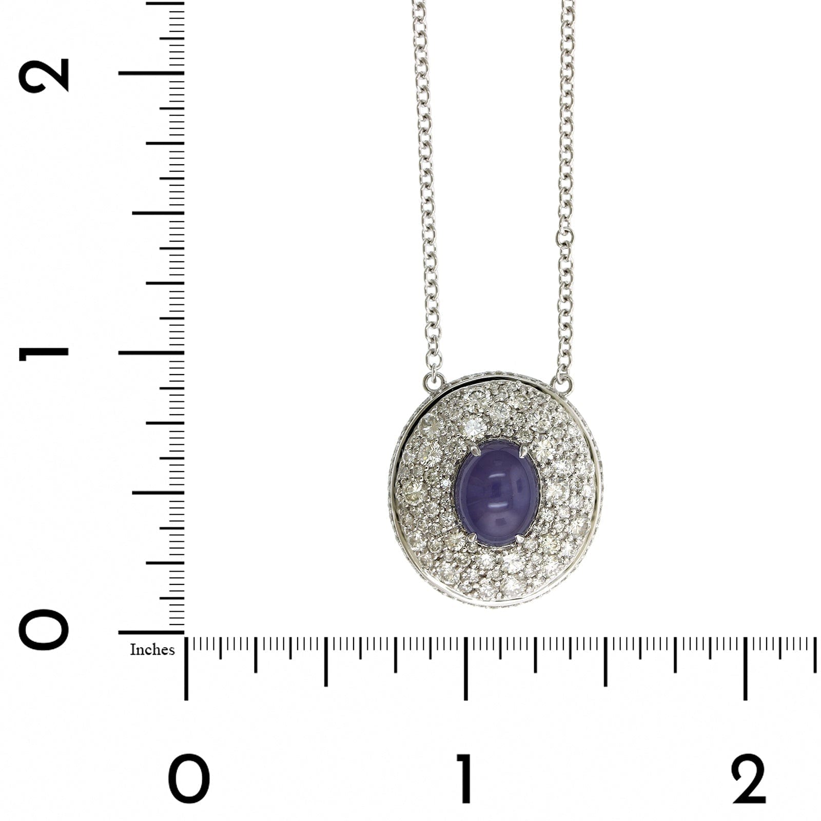 18K White Gold Lavender Sapphire Diamond Pendant, 18k white gold, Long's Jewelers