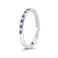 18K White Gold Sapphire and Diamond Wedding Ring