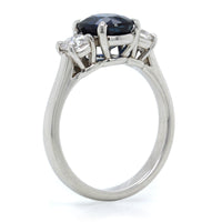 Platinum Sapphire with Diamond Ring