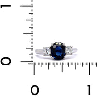 Platinum Sapphire with Diamond Ring