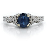 18K White Gold Sapphire and Diamond Ring