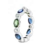 18K White Gold Sapphire & Diamond Marbella Stacking Ring