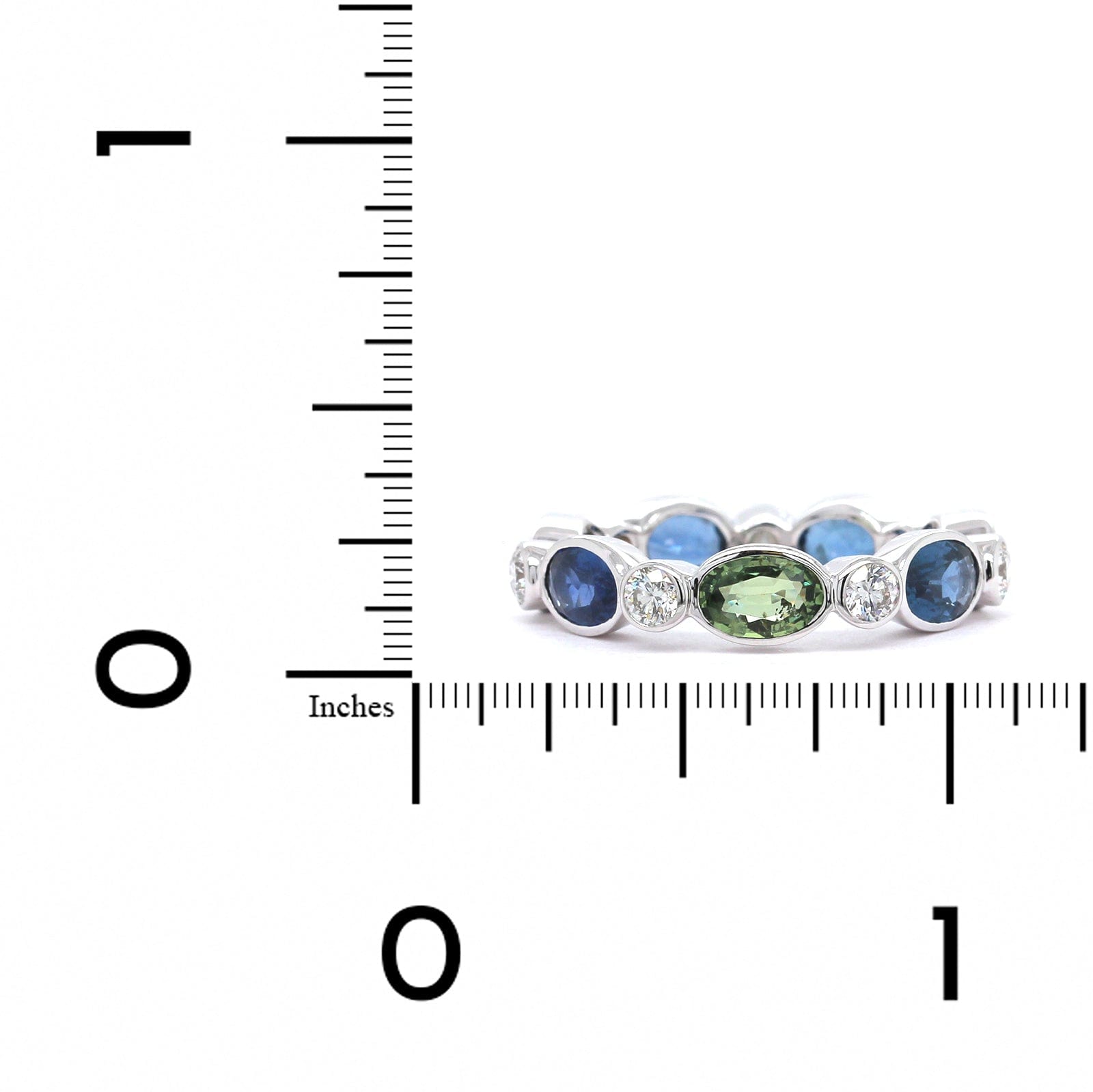 18K White Gold Sapphire & Diamond Marbella Stacking Ring