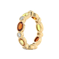 18K Yellow Gold Sapphire & Diamond Marbella Stacking Ring
