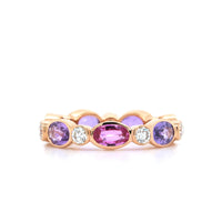 18K Rose Gold Sapphire & Diamond Marbella Stacking Ring