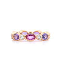 18K Rose Gold Sapphire & Diamond Marbella Stacking Ring