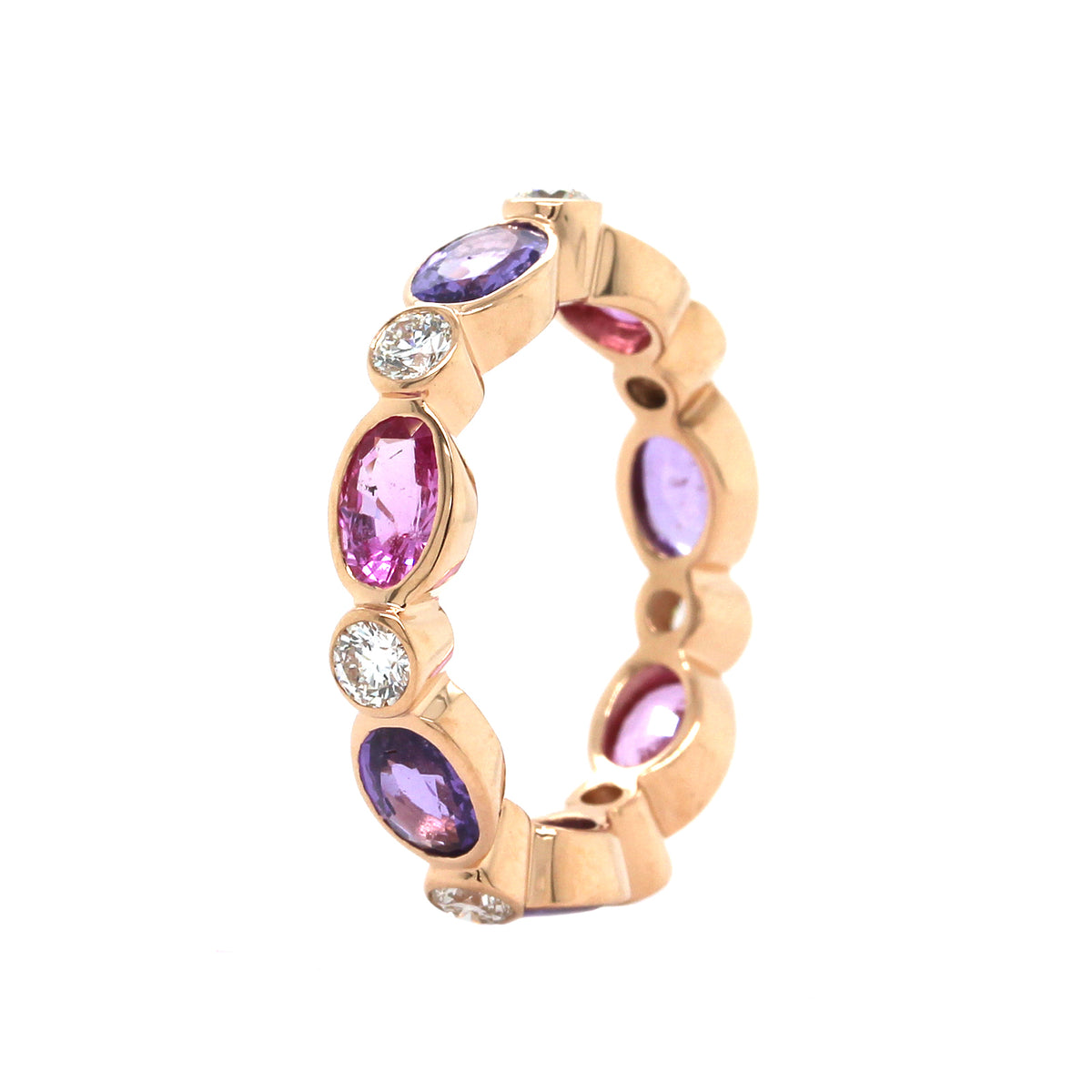 18K Rose Gold Sapphire & Diamond Marbella Stacking Ring