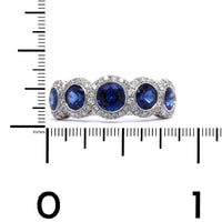 Platinum 5 Stone Sapphire and Diamond Band