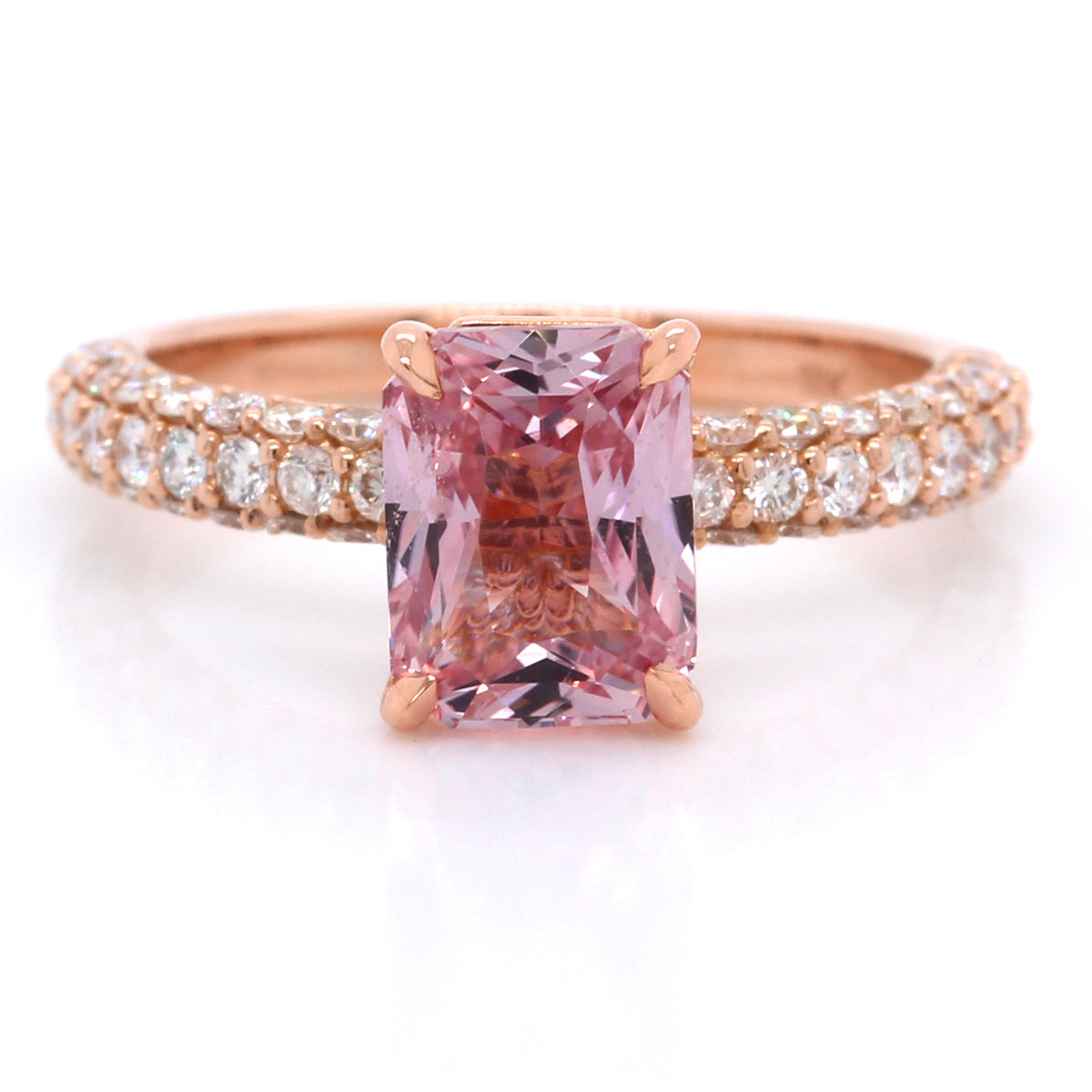 18K Rose Gold Sapphire and Diamond Ring