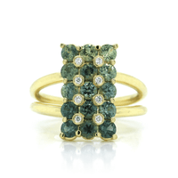 18K Yellow Gold Sapphire and Diamond Ring