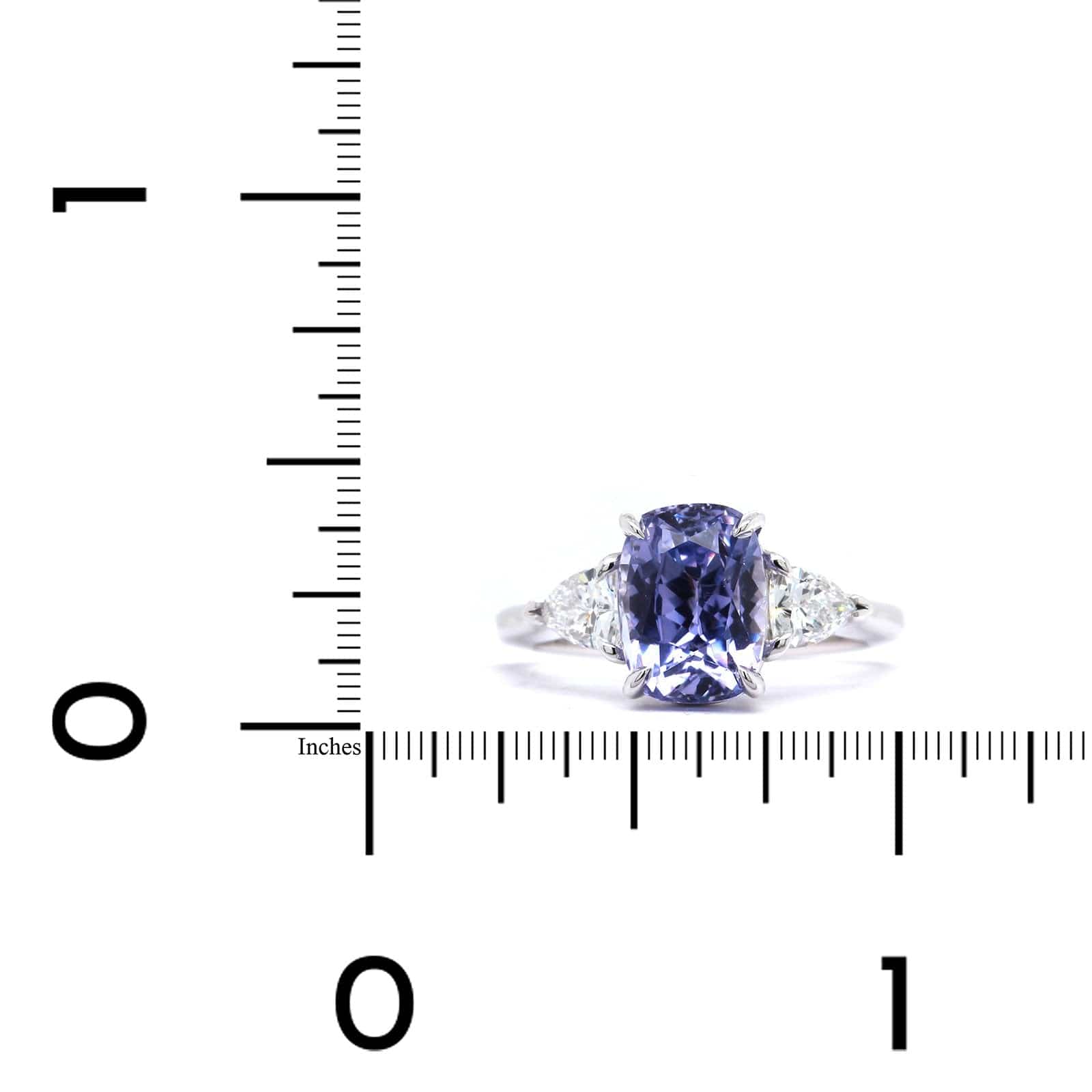 Platinum Lilac Sapphire and Diamond Ring