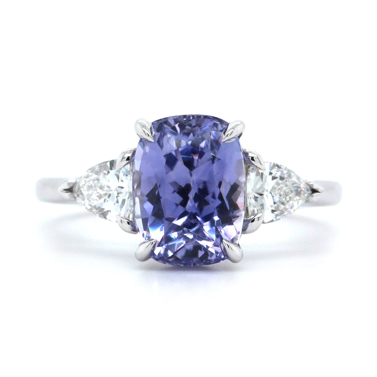 Platinum Lilac Sapphire and Diamond Ring
