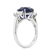 Oscar Heyman Platinum Sapphire and Diamond 3 Stone Ring