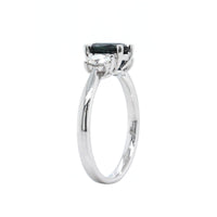 18K White Gold 3 Stone Sapphire Ring
