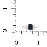 18K White Gold 3 Stone Sapphire Ring