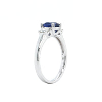18K White Gold 3 Stone Sapphire Ring