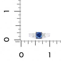 18K White Gold 3 Stone Sapphire Ring