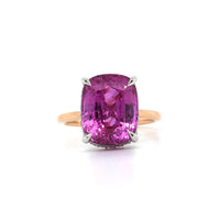 20K Rose Gold and Platinum Pink Sapphire and Diamond Ring