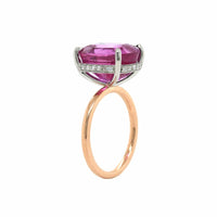 20K Rose Gold and Platinum Pink Sapphire and Diamond Ring