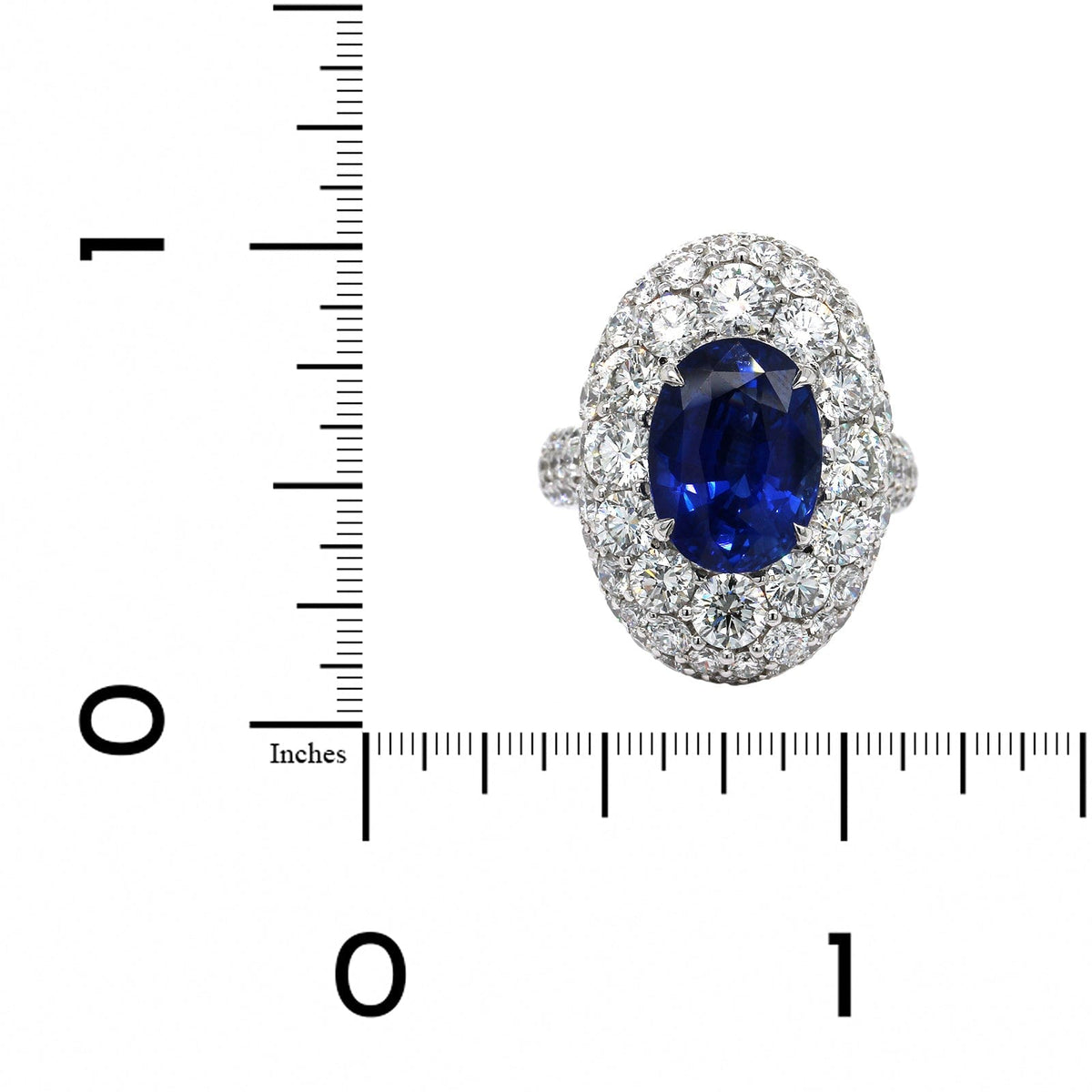 18K White Gold Oval Sapphire Diamond Ring