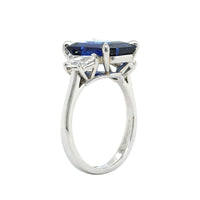 Platinum Emerald Cut Sapphire Diamond 3 Stone Ring, Platinum, Long's Jewelers