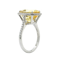 Platinum Oval Yellow Sapphire Diamond Halo Ring, Platinum, Long's Jewelers