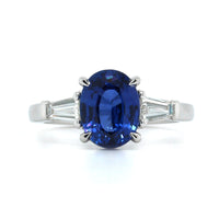 Platinum Oval Sapphire 3 Stone Ring, Platinum, Long's Jewelers